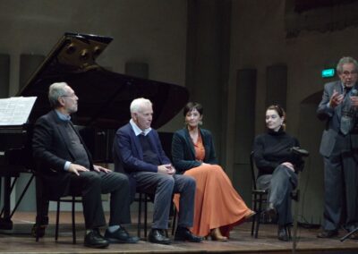 Suoni riflessi 2022. Svelare la musica. Con Monica Guerritore, Piero Meucci, mario Ancillotti e Roberto Zaccaria.Ph. Vittorio Battoglia
